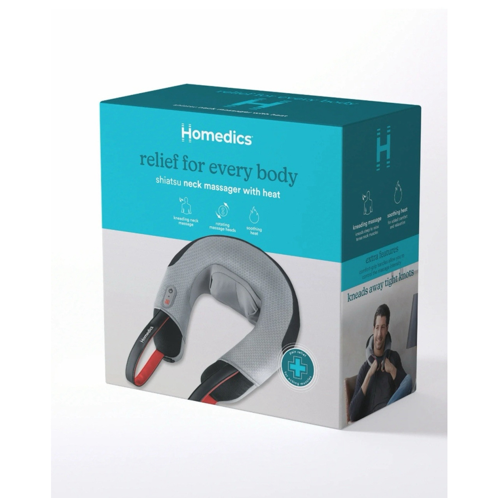 Homedics Shiatsu Neck Massager w/ Heat Massage• New
